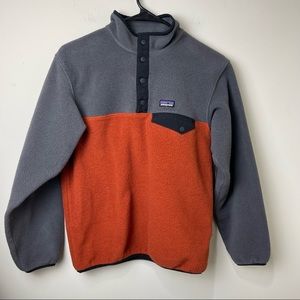 Patagonia | Synchilla Snap T Burn Orange and Gray
